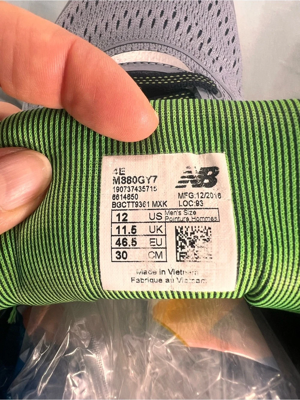 New Balance Gray and Lime Green Men's Running Shoes